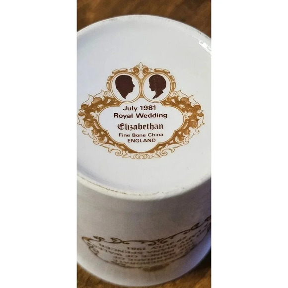 Vtg 1981 Royal Mug Prince of Wales & Lady Diana Spencer Elizabethan Bone China - Picture 10 of 11